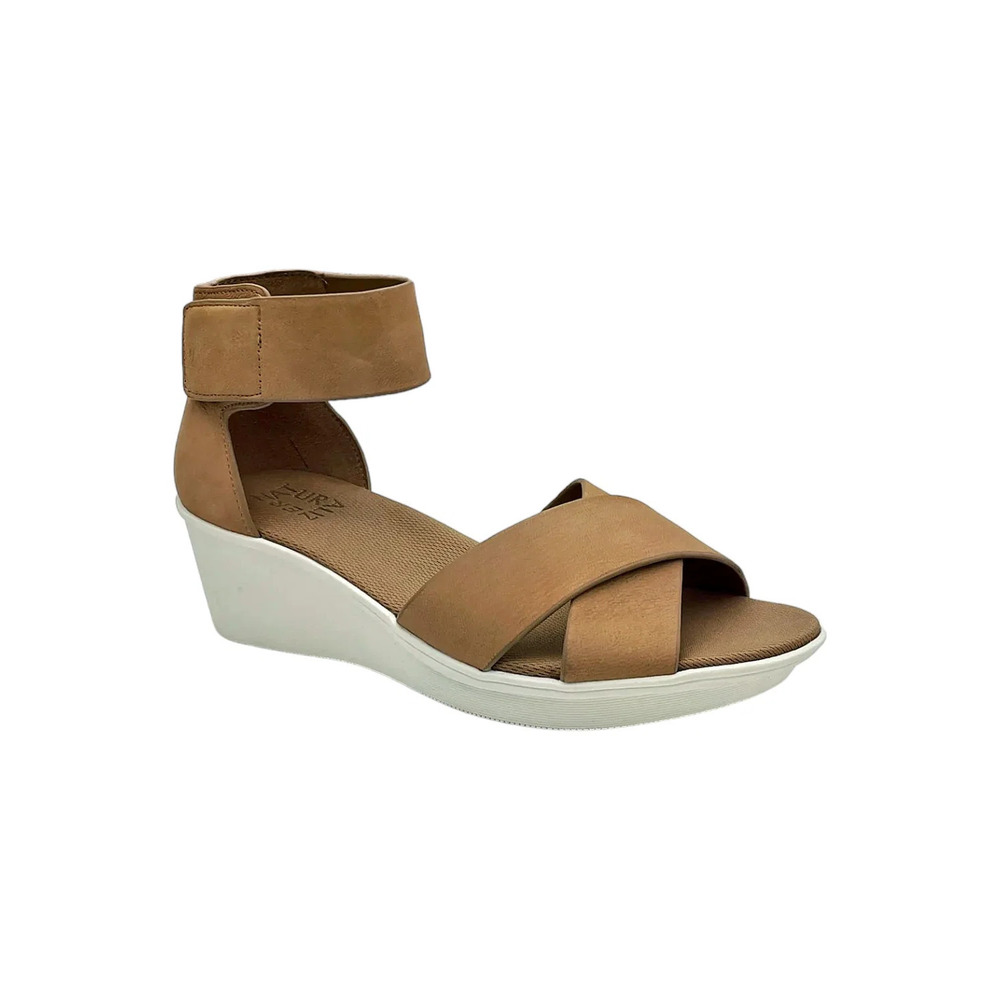 Naturalizer Adjustable Strap Wedge Sandals Riviera Cookie Dough - Medium